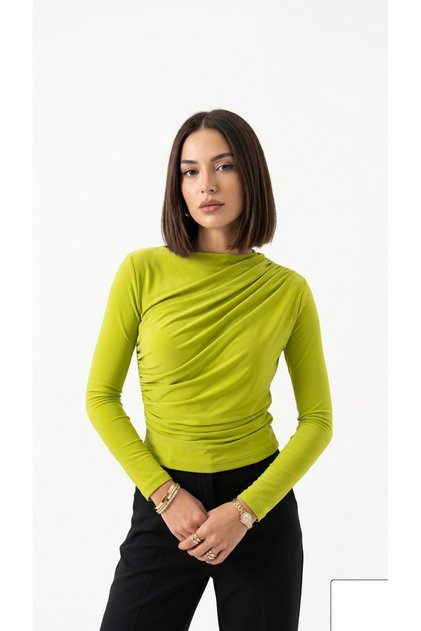 Sandy Drapeli Blouse Oil Green