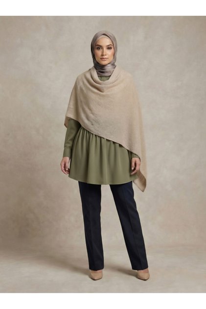 Hijab Quality Crepe Savior Lengthening Skirt Undergarment under Sweater Front Y Slit Half Shirt