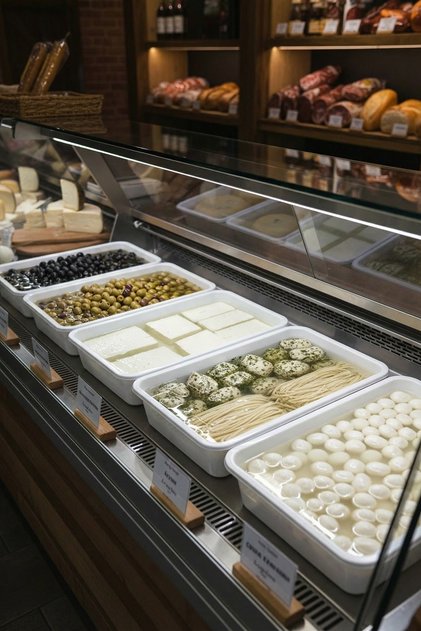 5 Adet Şarküteri Peynir & Zeytin Saklama Kabı | Salamuralı Profesyonel Peynir & Zeytin Küveti-10 lt