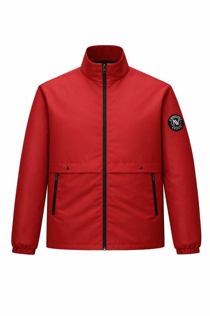 Men's Jacket Regular Fit Stand Collar Zippered Premium Seasonal Coat