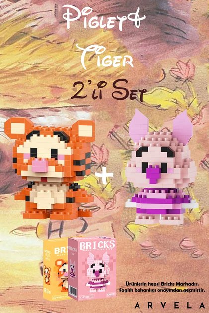Bricks Tigger & Piglet Figür Seti - Koleksiyon