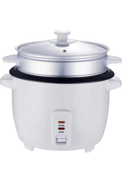 Electric Rice Cooker with Steamer Tray - 1 Litre Non-Stick Pot, Automatic Keep Warm Function (1L)