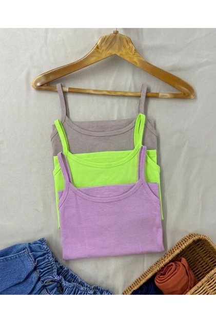 Women's 3-Piece Viscose Strap Basic Bodysuit Set – Soft Textured Flexible Undershirt