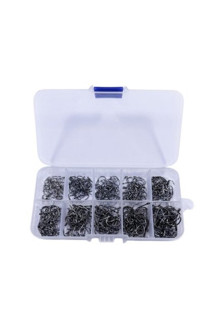 Set 400 Carlige Pescuit din Otel și Carbon, rezistent la rugină, 10 dimensiuni (3 # -12 # ),