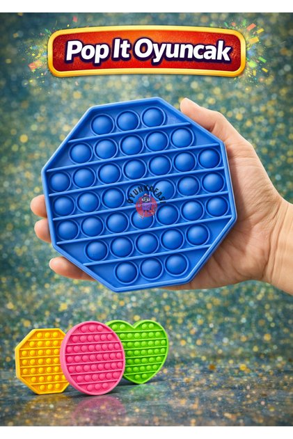Popit Oyuncak Stres Giderici Fidget Oyuncak 2 El Kullanım Renkli Popit 1 Adet