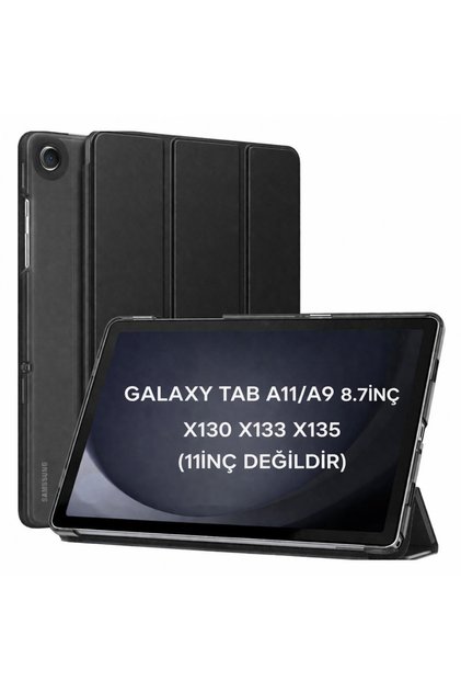 Samsung Galaxy Tab A11 8.7inç Kılıf PU Deri Smart Standlı Case Uyku Modlu X133 X135 X135F
