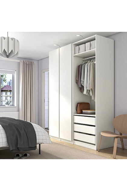 IKEA Beyaz Sağlam Kapaklı Gardırop 175x60x236 cm - Fiyatı, Yorumları