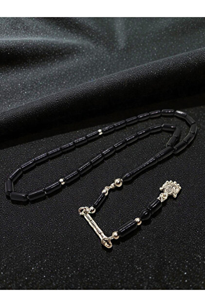 Cylinder Cut Powder Amber Prayer Beads Black Rosary