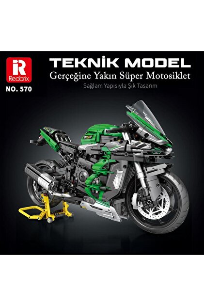 REOBRIX Technic 570 Ninja H2 Sx Se Motor Creative Building Block