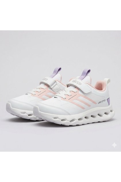 Jungle Velcro Phlon Light Sole Comfortable Children's Sports Shoes White