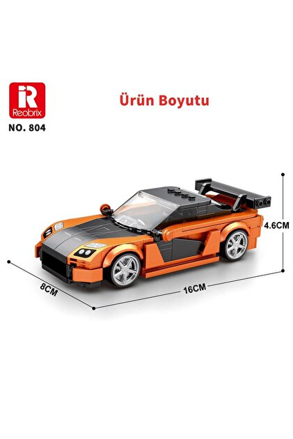 レ・オレ　２本セット REOBRIX Creator 804 Mazda RX-7 Spor Araba Yaratıcı Yapı Blok Seti