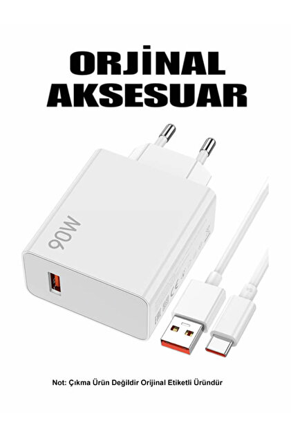 90W Type-C Hızlı Şarj Turbo Şarj Set ( 90w Adaptör + 6A Type-C Kablo ) Orijinal