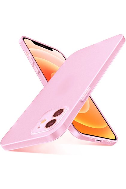 iPhone 11 Case Ultra Thin Matte Surface Non-Slip Camera Protected Tiny Cover Semi-Transparent Pink