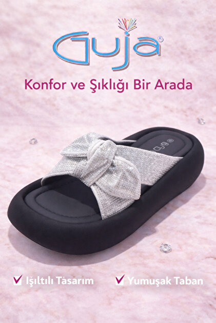 26Y454-15 شبشب بفيونكة لامعة