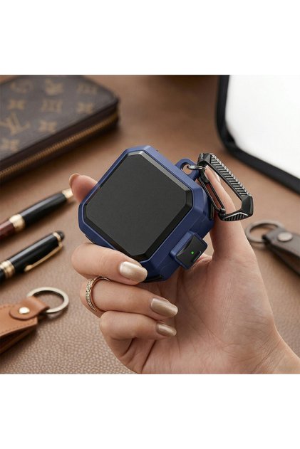 CaseOnn Galaxy Buds 4 Pro Kılıf Güvenlik Kilitli Military Tank Lacivert