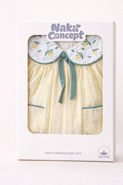 Naka Concept Limoncello Amira Premium Baby Girl Dress 100% Cotton