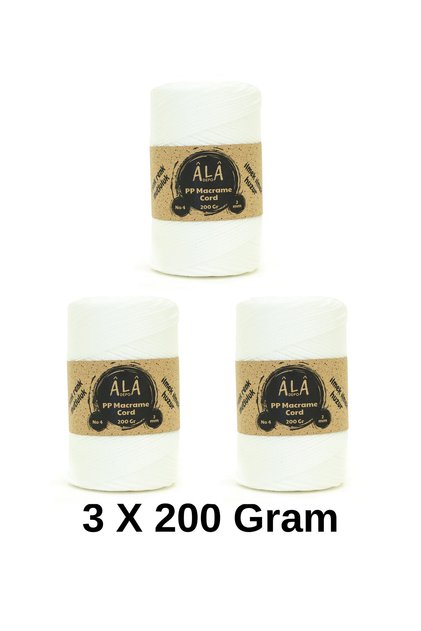 2 mm - 200 Gr Polyester (Pp) Macrame Cord 230 Mt Polyester Macrame Cord Supla Bag Thread (3 Pcs)