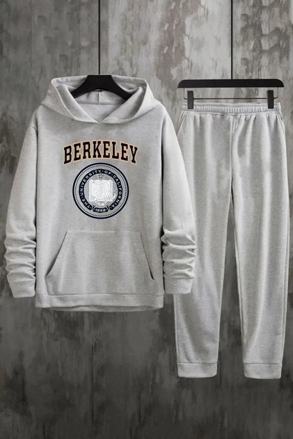 Unisex Berkeley Printed Tracksuit Set - Hooded Sweatshirt Jogger Sweatpants