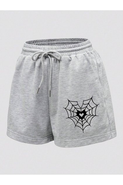 Ženske šortseve od četkastog pamuka sa štampanim uzorkom i elastičnim vezicama GOLLINGERX Sportwear Company
