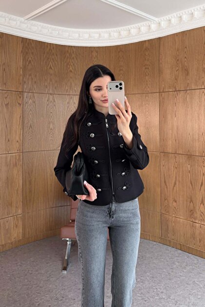 HAZELANNA Napoleon Black Blazer Jacket- Trendyol