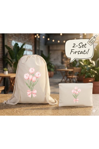 Cloth Backpack, Wallet Set of 2