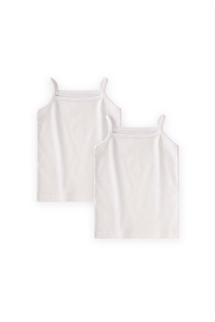 Double Rope Strap Girls' Undershirt 2-11 Years Ecru