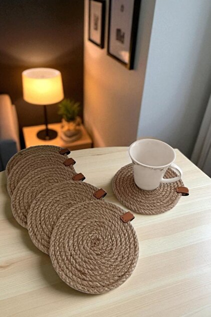 Wicker 6-Piece Coaster 12 Cm Tea Cup Mug Candle Coaster Decorative Coaster