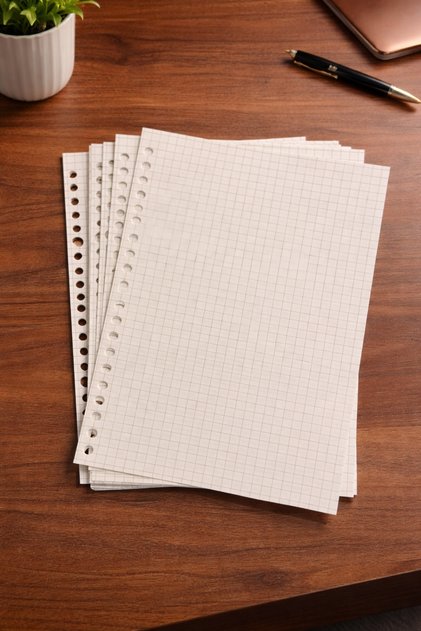 A5 Binder Defter Yedek Yaprak Kareli Dolum Sayfası Bitmeyen Defter Uyumlu