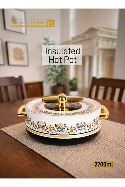 2700ml Heritage Insulated Hotpot Casserole RF12993 Stainless Steel Inner PP Outer Body Firm Twist Lock