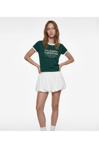 Slim Fit Short Sleeve Crew Neck Printed T-Shirt