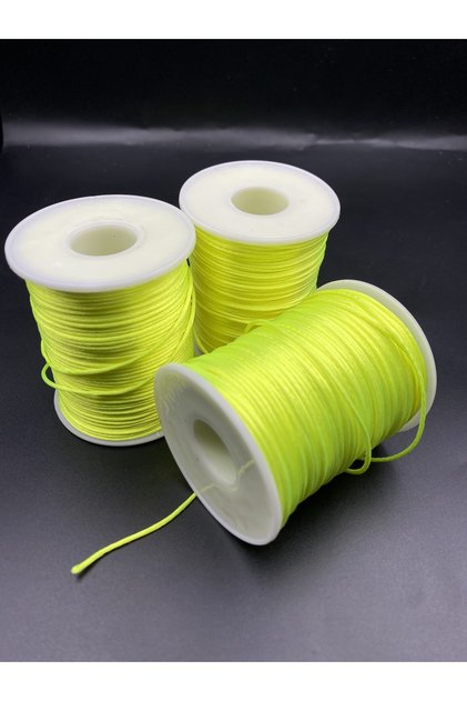 Flush Thread, 100 Meters (Coil) Neon Yellow / Light Green Thread 1mm Flush Thread / Rat Tail Jewelry Bracelet Thread