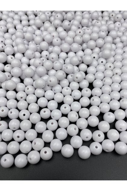 Opaque Round, White Color 100gr 10mm Opaque Ball Model Acrylic Beads, Bag Beads (100gr, ~ 175 pieces))