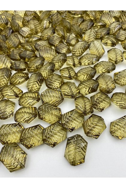 100gr Oil Green/khaki Large Striped Herringbone Model Acrylic Beads, 20x30mm Bag Beads (20 Pieces)