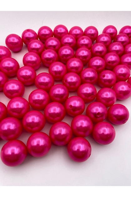 24mm Fuchsia Color Plastic Pearl Beads, Bag and Jewelry Making Beads (100 Gr,~14 Pieces)