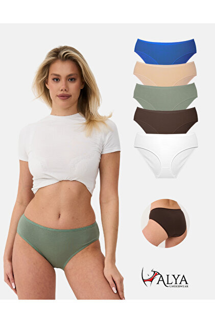 Women's Cotton Hipster - Slip Panties 5 Different Colors in 1 Package