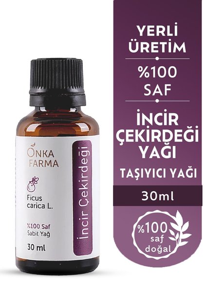 Onka Farma Incir Çekirdeği Yağı - %100 Saf Incir Çekirdeği Yağı - Soğuk Sıkım - 30 ml