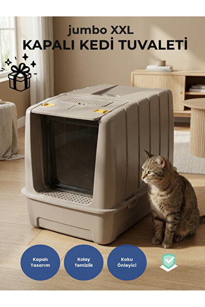 tokyo　バイオーブ　キャビネット Shoebuo Jumbo XXL Büyük Boy Kapalı Kedi Tuvaleti 67x47x51 cm