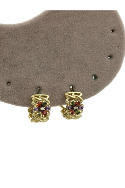 Accessories, Xuping Colorful Flower Stone Gold Women's Earrings