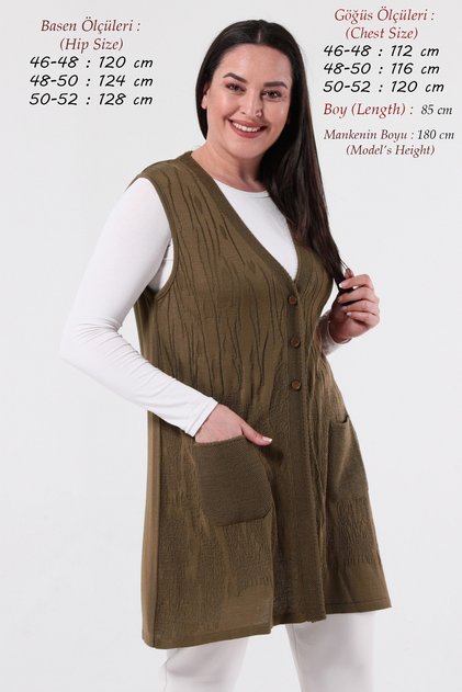 Plus Size Women's Very Long Seasonal Special Thin Knitwear Mother's Spring Summer Tunic Vest