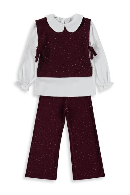 Collared Suit for 6-9 Years Old - Burgundy