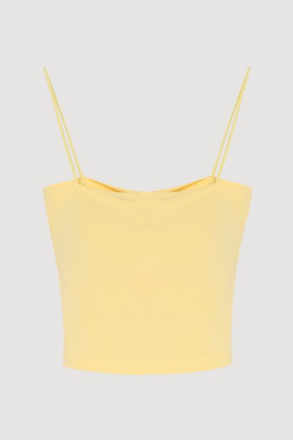 Modal Askılı Crop Basic Atlet Sarı