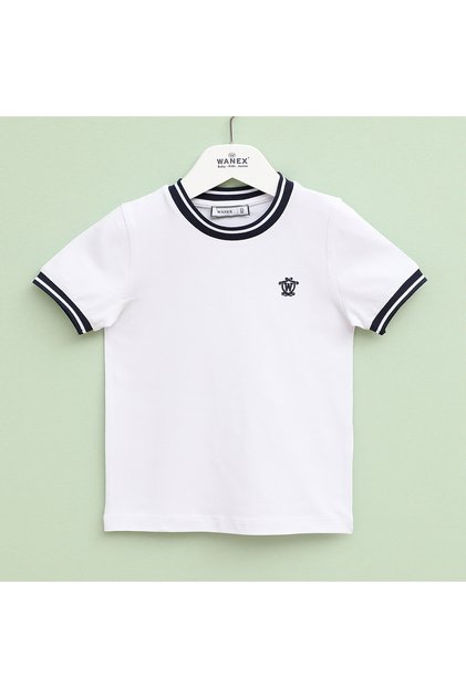 Boys' Crew Neck School Short Sleeve Single Jersey Thin T-Shirt 15366 - White