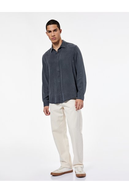 Regular Fit Long Sleeve Buttoned Classic Collar Shirt