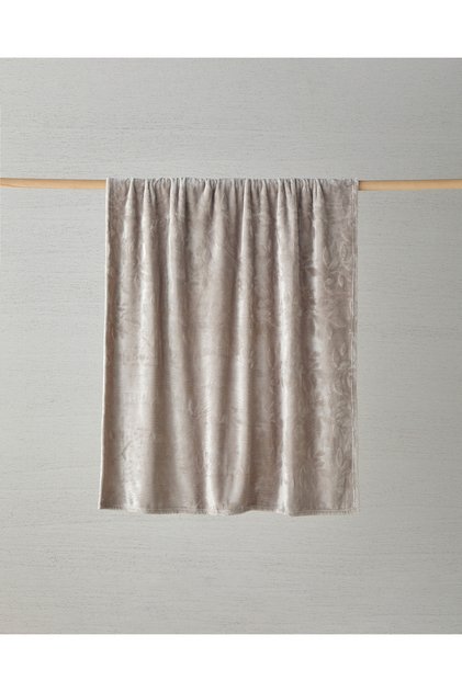 Ramona Jakarlı Pelüş Tv Battaniye 120x160 cm Bej