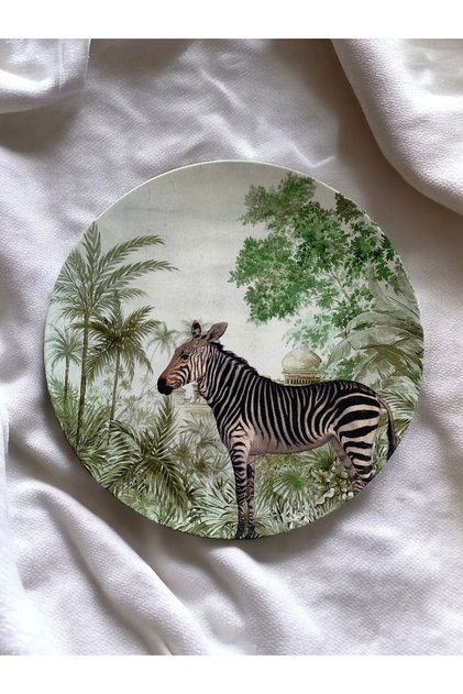 Tropikal Safari Zebra Deseni Duvar Tabağı Dekoratif Duvar Süsü No:221