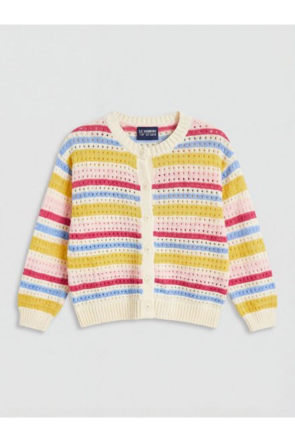 Esvab • Modern & Distinctive Zero Roba Collar Striped Girls' Knitwear Cardigan