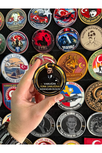 ATATÜRK ARMA PEÇ 3D sticker cırtlı patch 7 santim