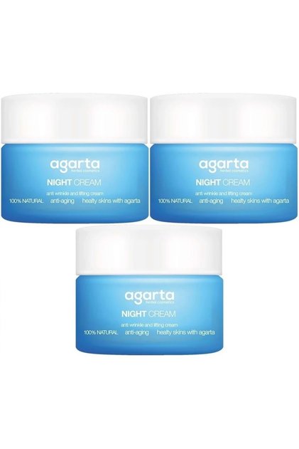 Natural Anti-Aging Anti-Age Night Cream Water Based 50ml (Anti-Wrinkle/Firming) (Set of 3)