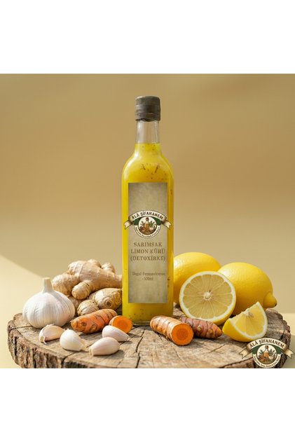 Sarımsak Limon Zencefil Zerdeçal İçerikli Bitkisel Sirke Karışımı