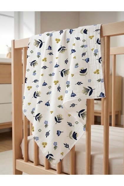 Multi-Purpose Muslin Blanket, Newborn Baby Blanket, Double Layer Oeko-Tex Certified 100X120 cm